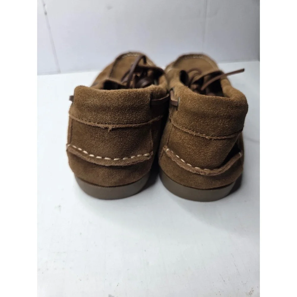 American Eagle Mens Brown Suede Boat Shoes Moc Toe Loafers Size 12 AE Style 1419